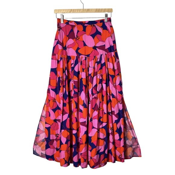 Abel the Label Anthropologie S Cassidy Floral Tiered Maxi Skirt Size Small ATL - Picture 1 of 7